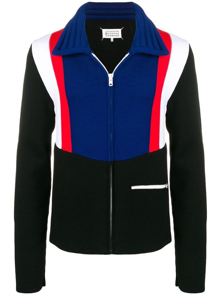 Maison Margiela Panelled Zipped Sweater - Blue