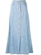 Nanushka Roja A-line Denim Midi-skirt - Blue