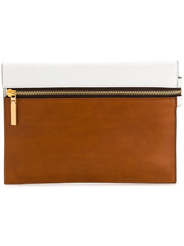 Victoria Beckham Colour Block Clutch - Brown