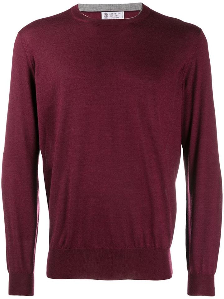 Brunello Cucinelli Round Neck Knitted Jumper - Red