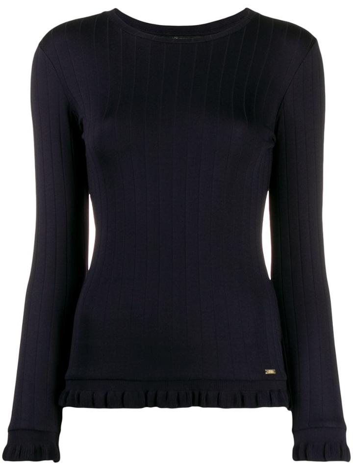 Armani Exchange Ruffle Trim Jumper - Blue
