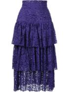 Bambah Layered Midi Skirt - Purple