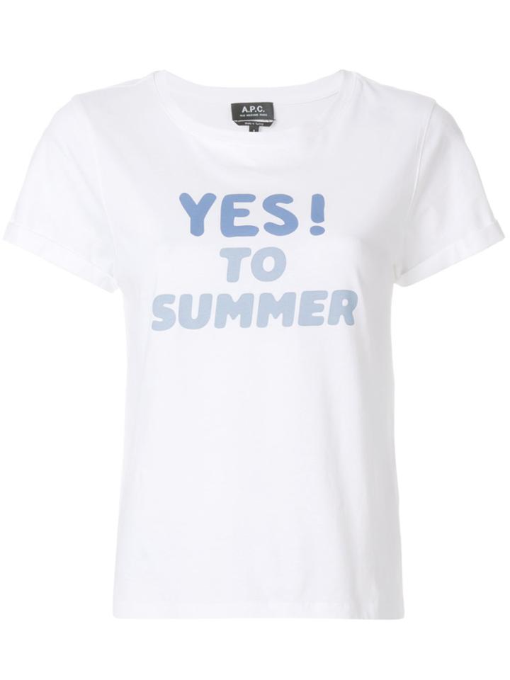 A.p.c. Front Print T-shirt - White