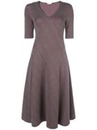 Rosetta Getty Diagonal Stripe Midi Dress - Black