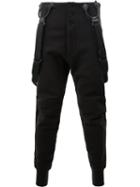 Junya Watanabe Comme Des Garçons Man Braces Sweatpants, Men's, Size: Medium, Black, Cotton