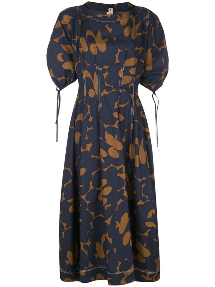 Marni Corset Waist Printed Dress - Blue