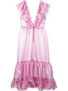 Fleamadonna - Ruffled Sheer Dress - Women - Nylon/polyester - M, Pink/purple, Nylon/polyester