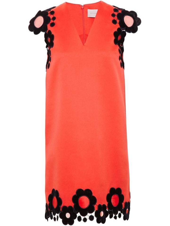 Christopher Kane Velvet Floral Trim Dress