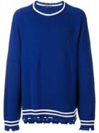 Riccardo Comi Frayed Hem Sweater - Blue