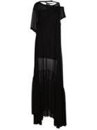 Ann Demeulemeester Silk Sheer Maxi Dress - Black