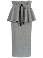 Framed Midi Ruffled Skirt - Grey