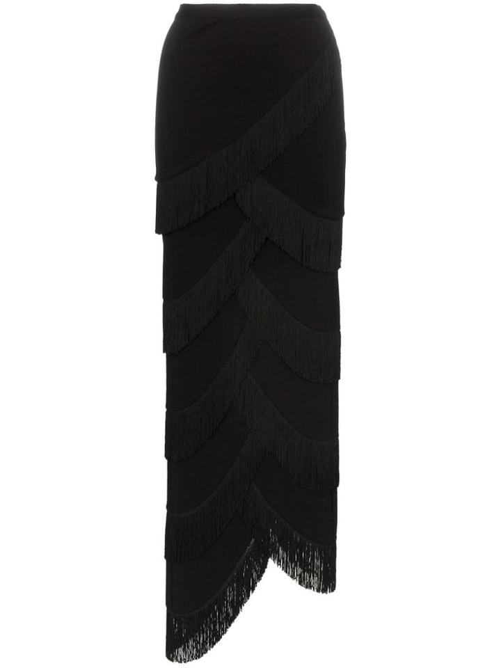 Y / Project High-waisted Fringed Skirt - Black
