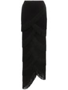 Y / Project High-waisted Fringed Skirt - Black