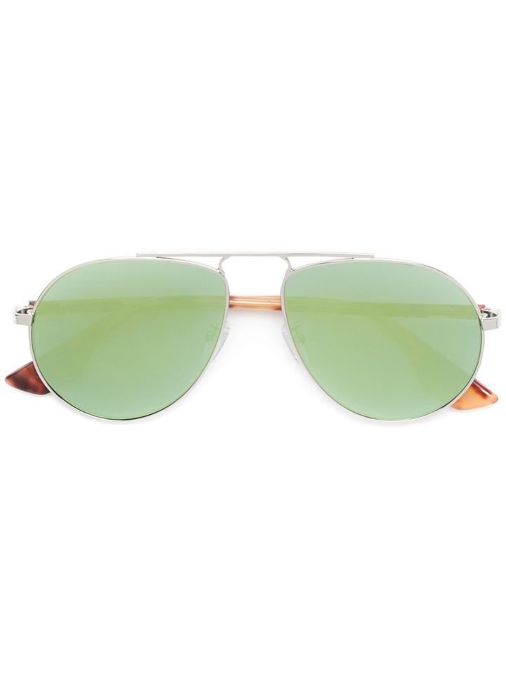 Mcq Alexander Mcqueen Aviator Sunglasses - Metallic