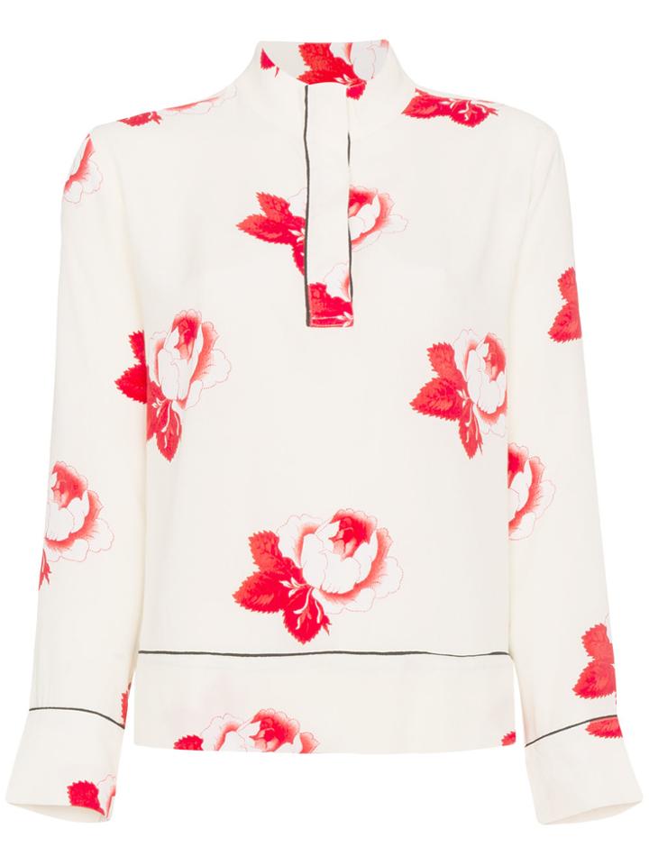 Ganni Harley Floral Print Blouse - White