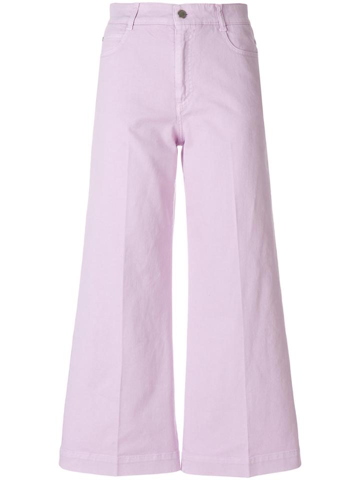 Stella Mccartney Cropped Wide Leg Jeans - Pink & Purple