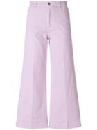 Stella Mccartney Cropped Wide Leg Jeans - Pink & Purple