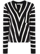Chloé - Striped Knitted Sweater - Women - Cotton - L, Women's, Black, Cotton