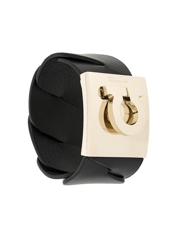 Salvatore Ferragamo 'gancio' Cuff Bracelet - Black