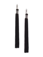 Saint Laurent Long Tassel Earrings - Black