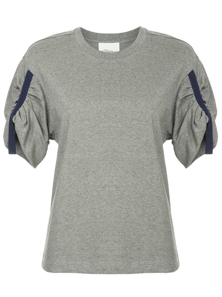 3.1 Phillip Lim Short Gathered Sleeve T-shirt - Grey