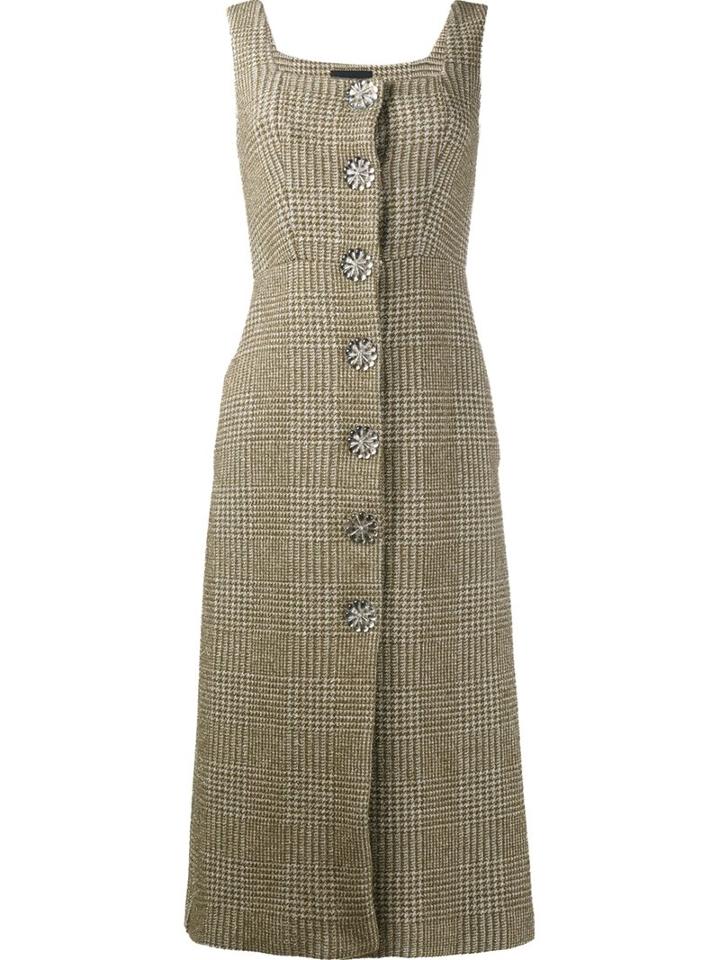 Simone Rocha Metallic Tweed Buttoned Dress