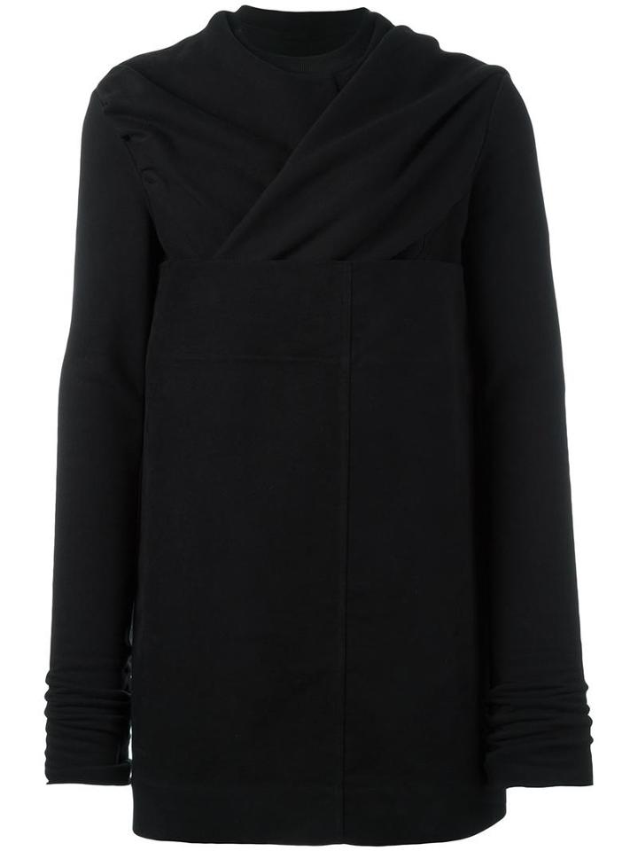 Rick Owens Draped Jumper, Men's, Size: Medium, Black, Cotton