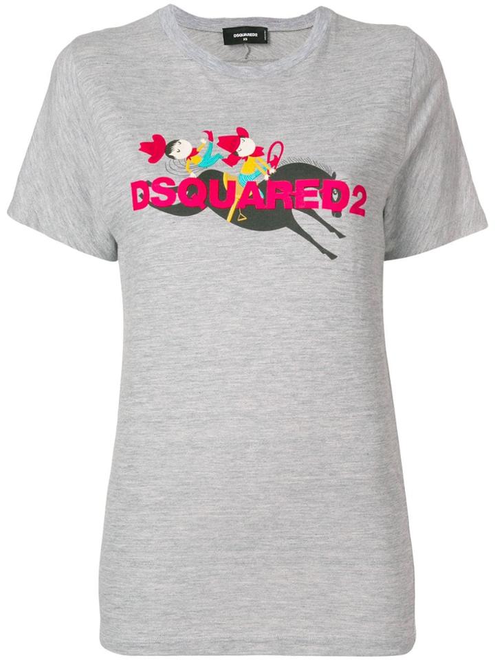 Dsquared2 Rodeo Print T-shirt - Grey