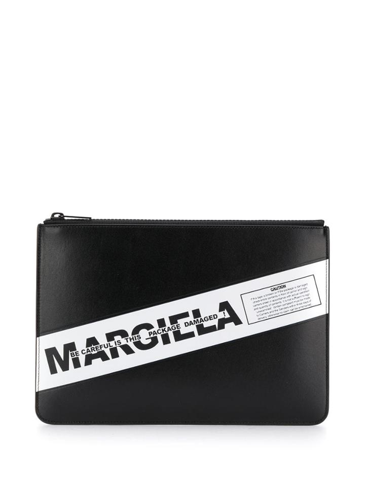 Maison Margiela Contrast Logo Clutch - Black