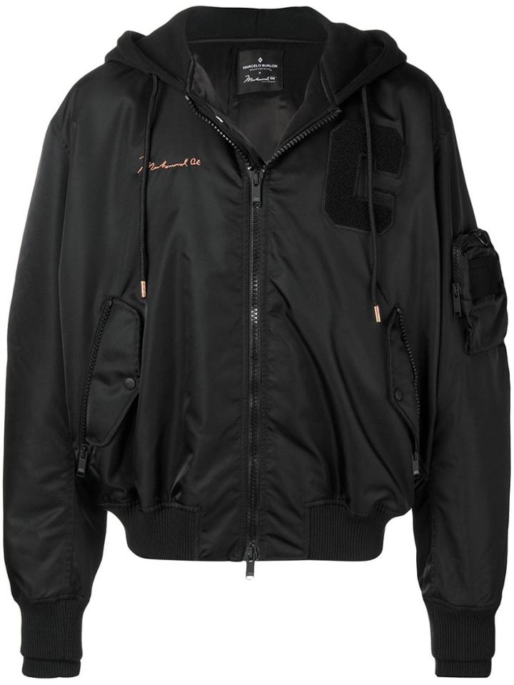 Marcelo Burlon County Of Milan Hooded Bomber Jacket - Black