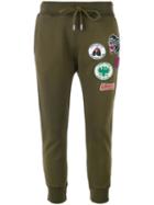 Dsquared2 - Patch-embellished Sweatpants - Women - Cotton - Xxs, Green, Cotton