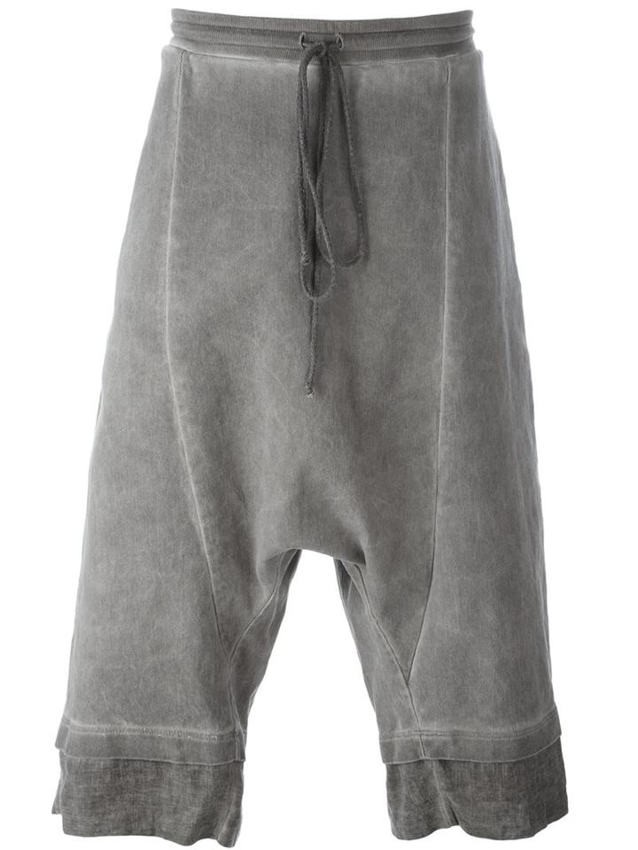 Lost & Found Rooms Layered Shorts, Men's, Size: Small, Grey, Cotton/spandex/elastane