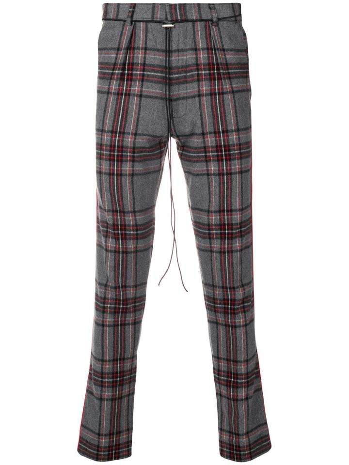 Represent Tartan Slim-fit Trousers - Grey