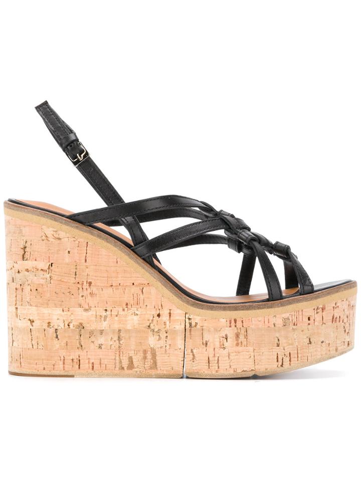 Robert Clergerie Valia Woven Wedge Sandals - Black