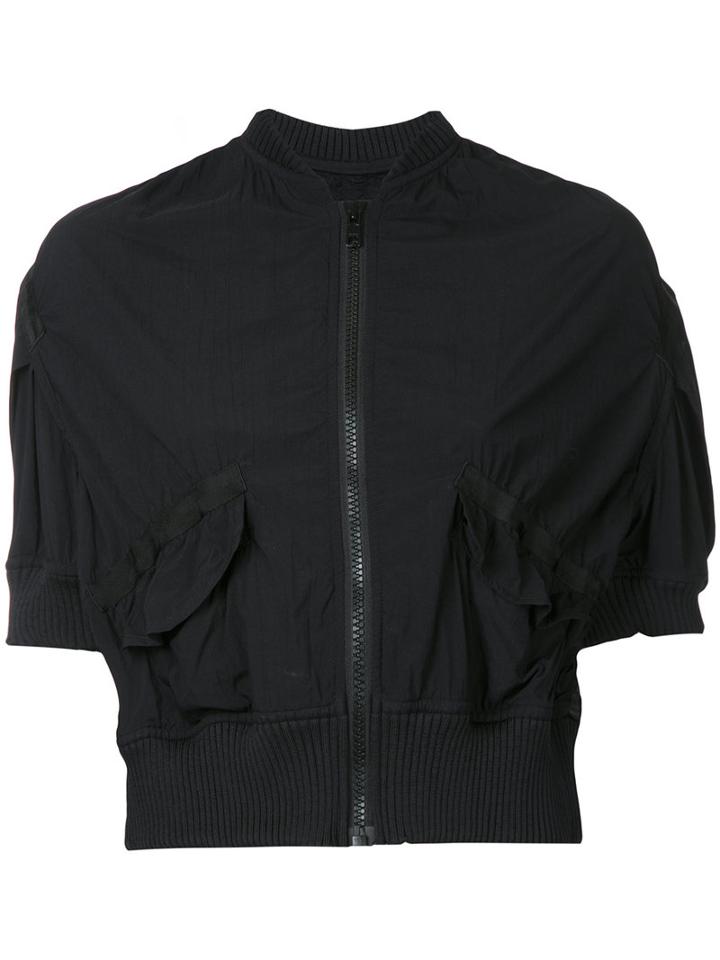 Kolor Cropped Bomber Jacket, Women's, Size: 2, Black, Nylon