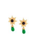 Balenciaga Vintage Glass Pendant Clip On Earrings, Women's, Metallic