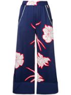 Pinko Flower Print Flare Trousers - Blue