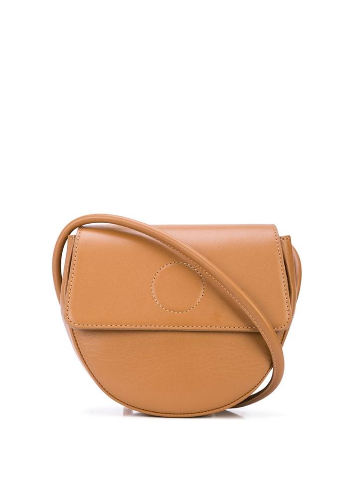 Modern Weaving Foldover Top Crossbody Bag - Brown