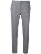 Fabiana Filippi Slim-fit Cropped Trousers, Women's, Size: 44, Grey, Cotton/polyester/spandex/elastane/virgin Wool