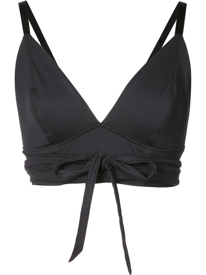 Malia Mills - Front Bow Bikini Top - Women - Nylon/spandex/elastane - 38b, Black, Nylon/spandex/elastane