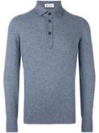 Brunello Cucinelli Cashmere Polo Shirt, Men's, Size: 50, Blue, Cashmere