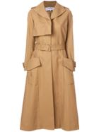 Carven Flared Trench Coat - Nude & Neutrals