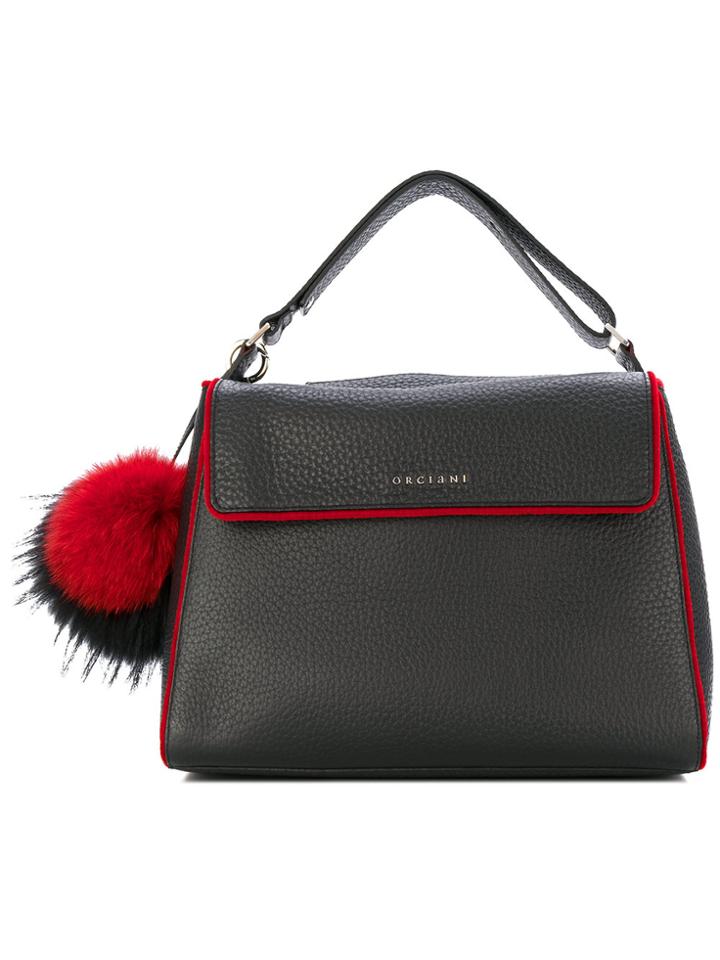 Orciani Contrast Trim Tote - Black