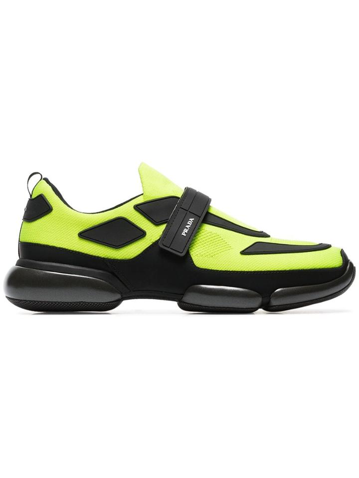 Prada Cloudbust Knitted Neon Sneakers - Yellow