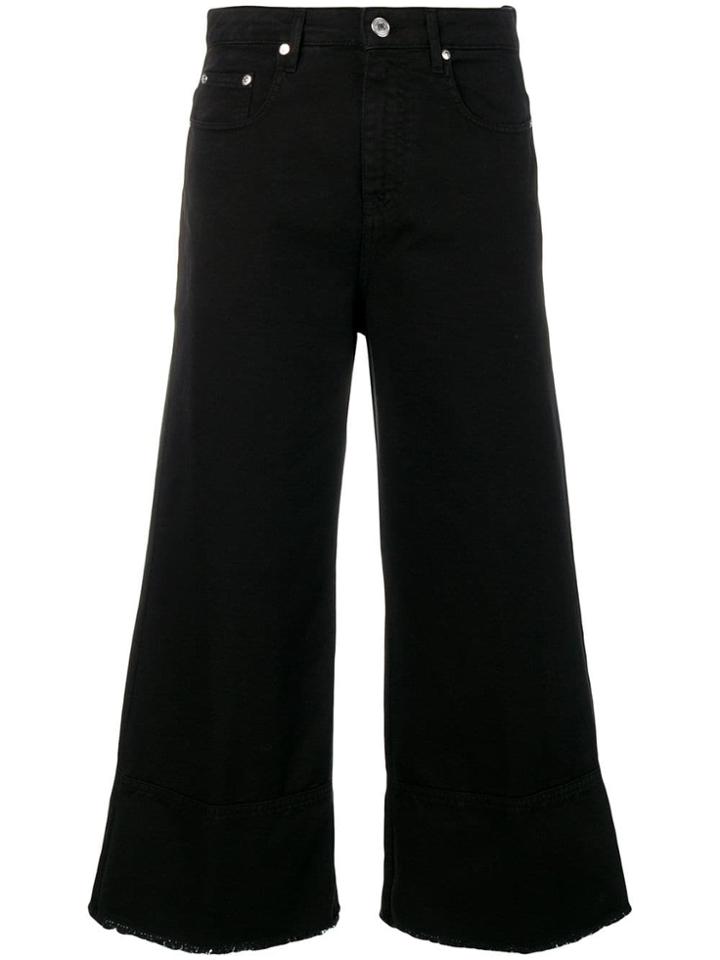 Msgm Cropped Wide-leg Jeans - Black