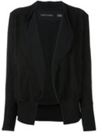 Giorgio Brato Deconstructed Blazer, Women's, Size: 42, Black, Leather/silk/spandex/elastane