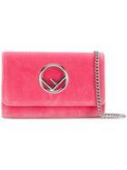 Fendi Velvet Wallet On Chain Mini Bag - Pink & Purple