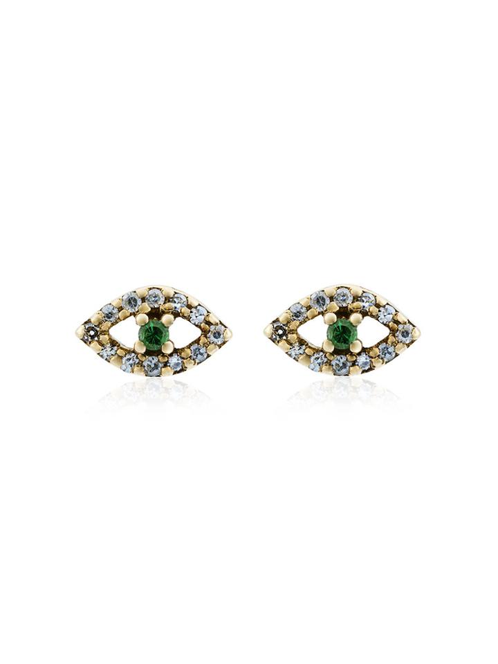 Ileana Makri Kitten Eye Diamond Studs - Metallic