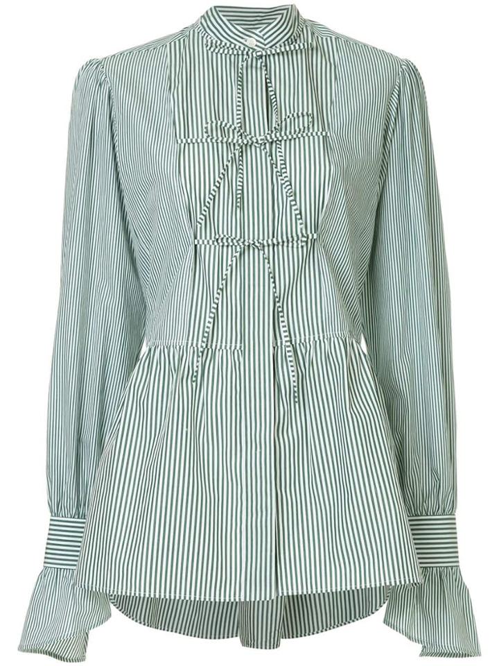 Alexa Chung Striped Shirt - Green