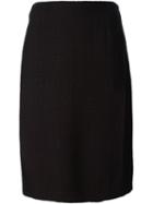 Jean Louis Scherrer Vintage Zig Zig Patterned Skirt, Women's, Size: 38, Black